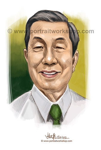digital portrait illustration of Tan Choon Kim watermark