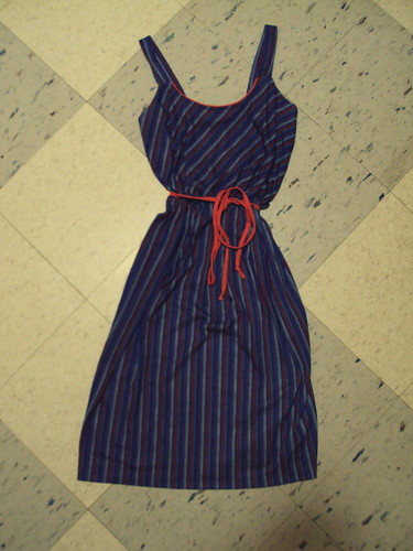 Vintage Red and Blue Striped Dress