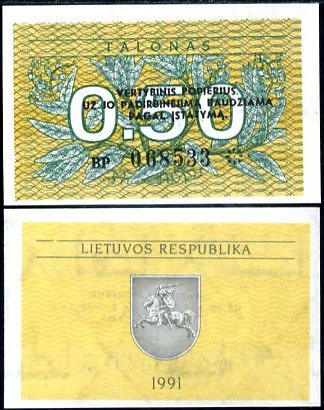 0.50 Talonas Litva 1991, P31