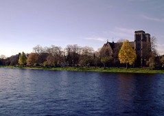 Autumn along the river Ness in Inverness Scotland