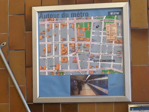 Station area map, Montreal subway