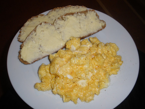 My nuked scrambled cheesy eggs experiment - gorgeous!