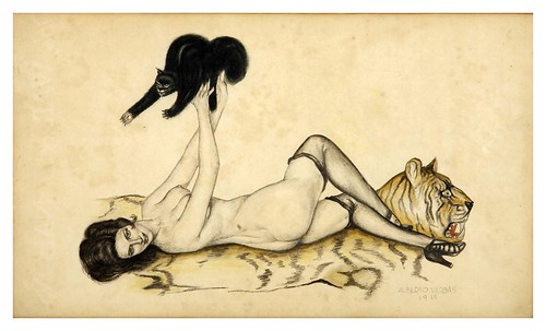 004-Alberto Vargas- Mujer con gato-estudio-1915
