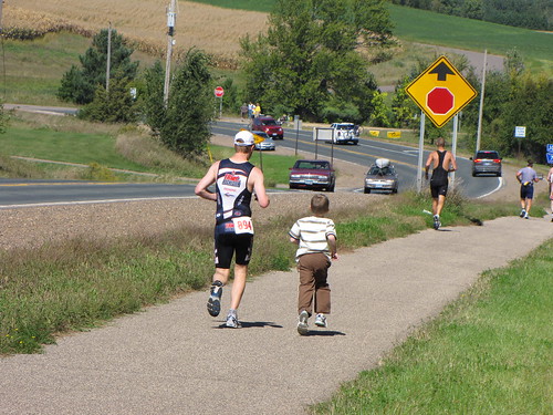 Daddy running with Benjamin
