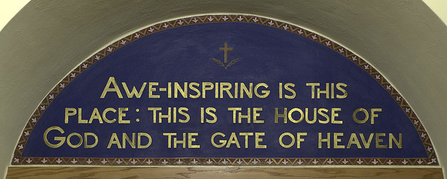 Saint Joseph Roman Catholic Church, in Josephville, Missouri, USA - painting in narthex "House of God"