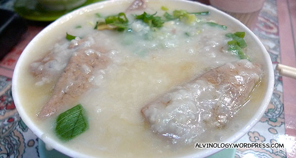 My delicious pork liver and sliced fish congee - I want to eat this again!