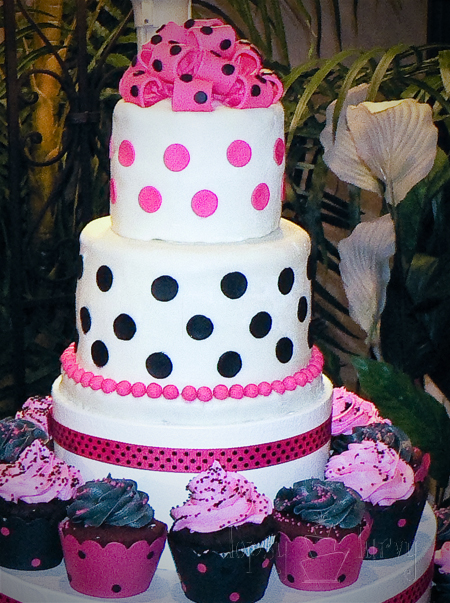 wedding cake polka dots topping cupcake tower It think it turned out great