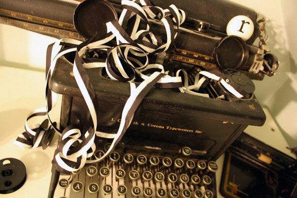 mess of typewriter ribbon