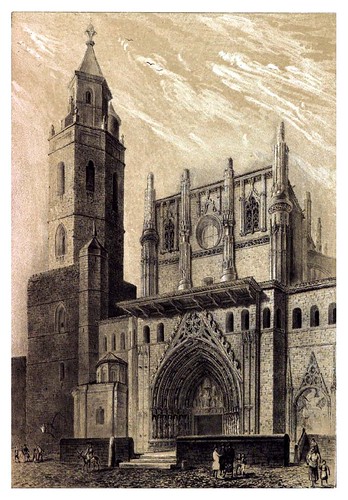 003-Frontis de la catedral de Huesca 1844-Recuerdos y bellezas de España Vol 1-Aragon