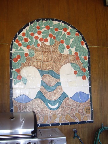 A tiled mosaic by David's daughter