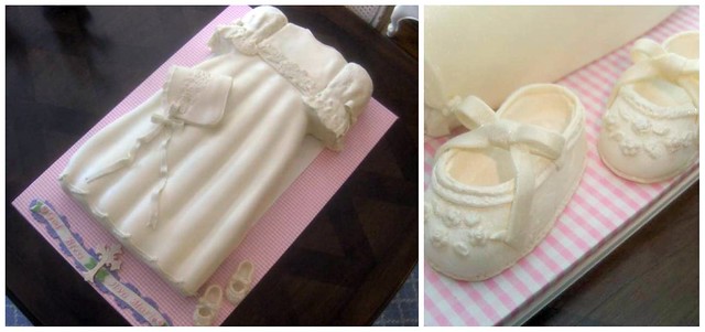 baby girl christening dress cake