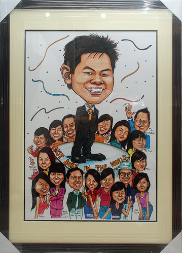 group caricatures for Citibank - best boss in the world A2 in frame