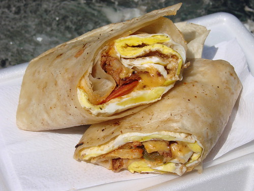 Inside Mexican Wrap from the Eggs Travaganza Cart
