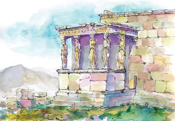 Karyatids on the Acropolis, Athens, Greece