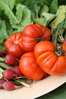 tomatoes radishes arugula
