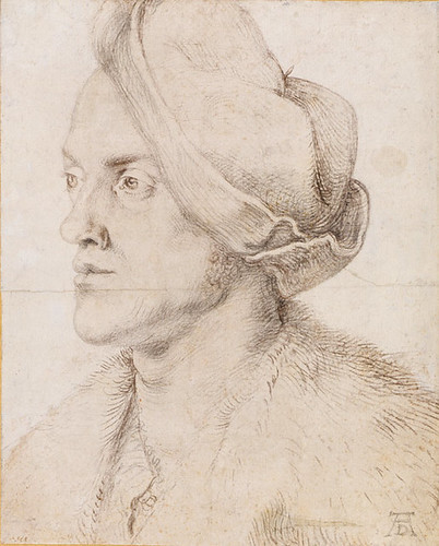 Portrait of the Artist’s Brother Endres, Albrecht Dürer, ca. 1518, Charcoal, background later washed with white lead