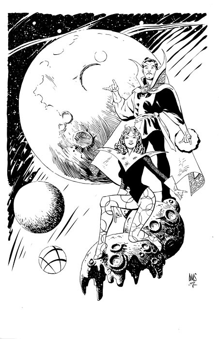Paul Smith Doctor Strange and Clea from ComicArtFans Malcolm Bourne