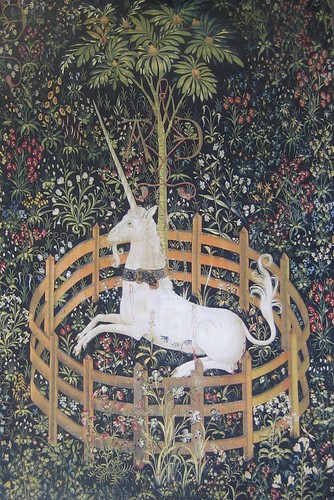 The Unicorn in Captivity (detail), from The Hunt of the Unicorn, South Netherlandish, 1495-1505, The Cloisters, New York City