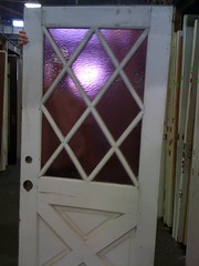 Dude! Purple glass crossbuck door, from rumpus room to garden
