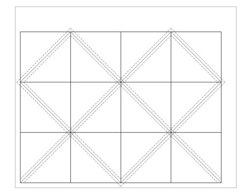 Half square triangle fat quarter template