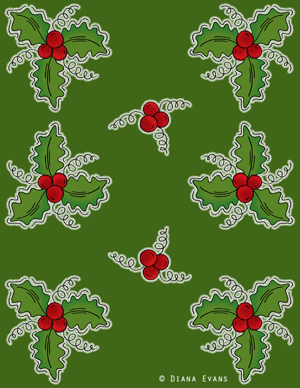 holly berry green wrap