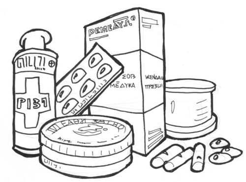 Ilustración: varios envases de medicinas