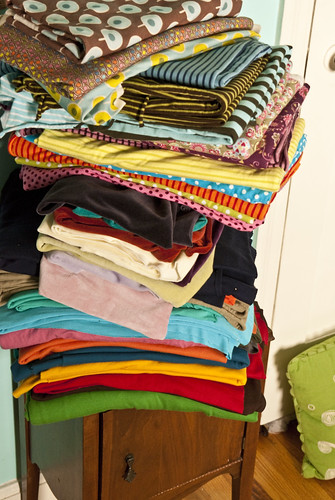 pile of knit fabric