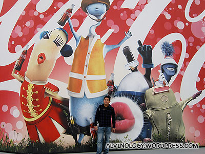 Me against the giant Coca-Cola mural