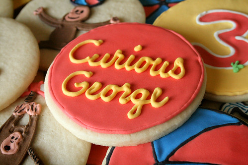Curious George cookies for Elsa's 3rd birthday.