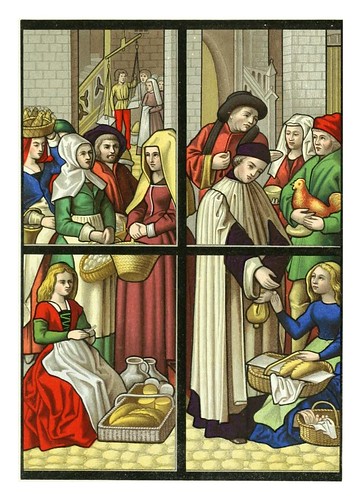 003-El mercado- vitral siglo XV catedral de Tournai-Le moyen äge et la renaissance…Vol III-1848- Paul Lacroix y Ferdinand Séré