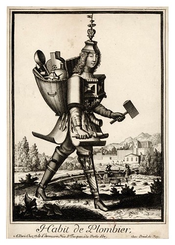 044-Vestimenta de fontanero-plomero-Les Costumes Grotesques 1695-N. Larmessin-BNF