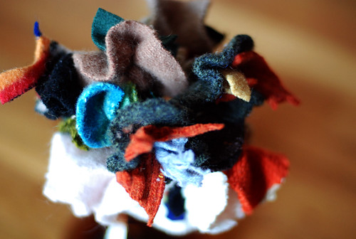recycled sweater flowers!