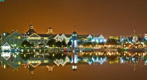 Disney's Beach Club Resort at Night
