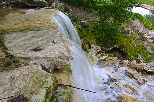 Waterfall, in Forest Park, Saint Louis, Missouri, USA