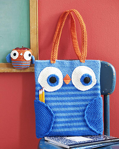 Owl book bag & Apple cozy