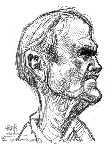 digital sketch studies of John Cleese - 6