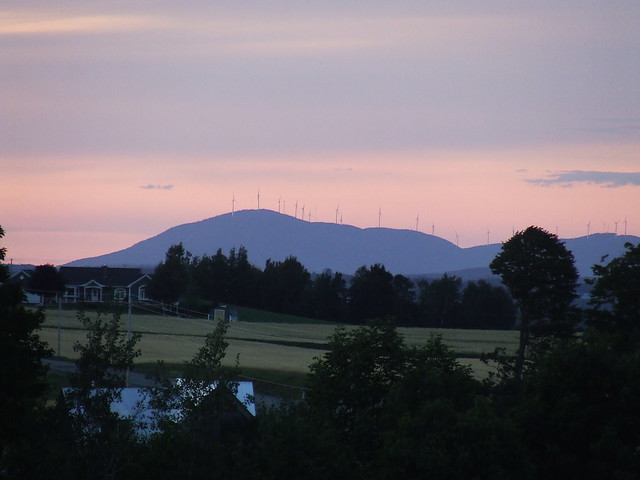 Mars hill maine windmills at sunset