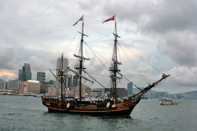 The Bounty replica is the only European tall ship that resides in Hong Kong