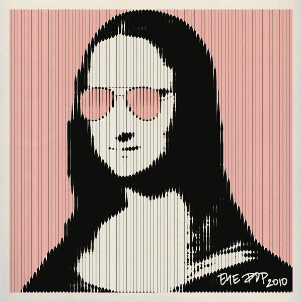 Mona Lisa Pink Sunglasses Barcode Pop Art Portrait, Peter Potamus, 2010