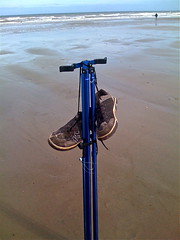 shoes on Hornsea beach