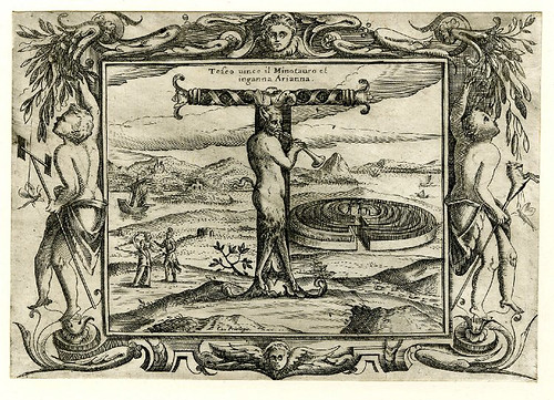 018-Letra T-Grotesque alphabet in mythological landscapes-© The Trustees of the British Museum