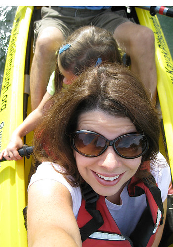 Me steering the kayak.