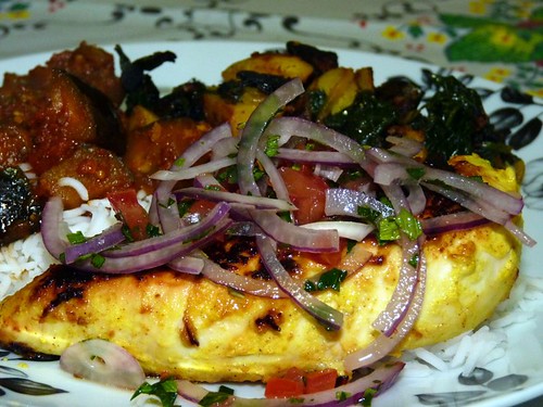 Chicken Tikka with Hot Red Onion Relish