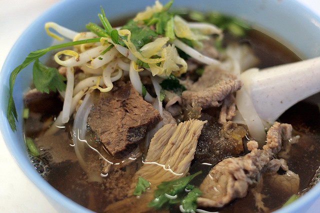 Mixed beef noodles soup