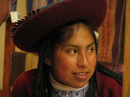 A young weaver at the Centre for Traditional Textiles of Cusco