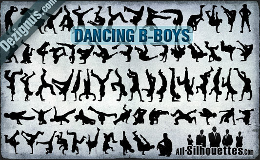 Click en la imagen para descarga 69 Siluetas en formato vector - B-Boys