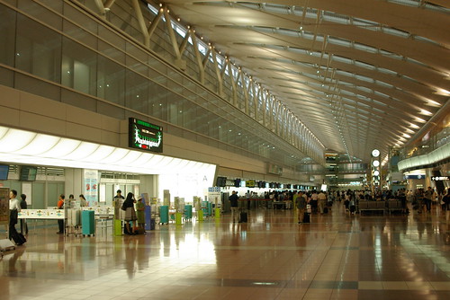 Departure entrance of Tokyo International Airport(Haneda) in Ota,Tokyo,Japan /Aug 14,2010