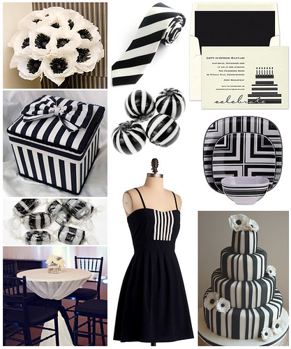For a birthday soiree that is chic and fun choose black and white stripes