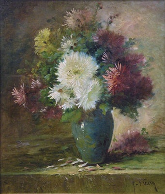 Fanny Fluery (French, 1848-1920) Still Life with Flowers (n.d.) 20 1/2 X 17 1/2 in. Oil on canvas. Private Collection
