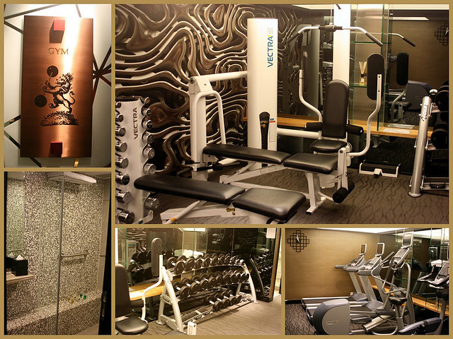 The gym in the basement of The Luxe Manor